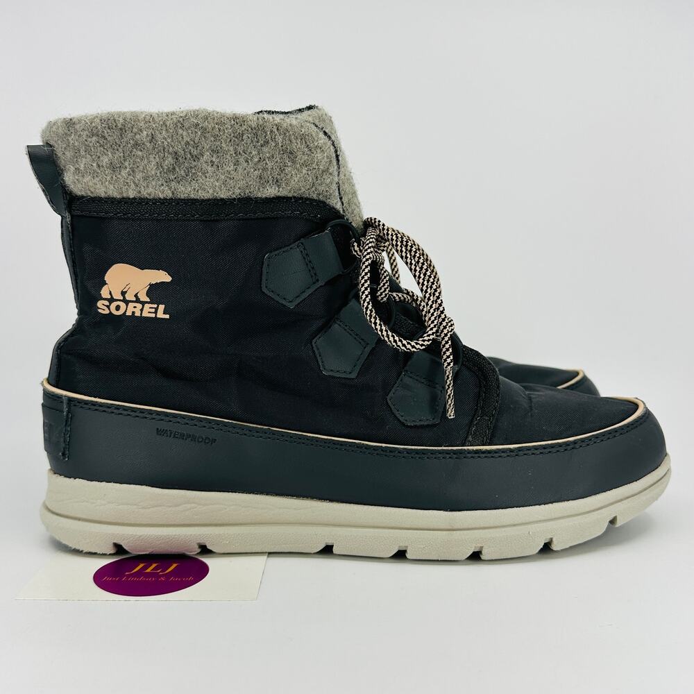 Sorel Women's Explorer Carnival Dark Slate Winter Snow Boots Size 10.5